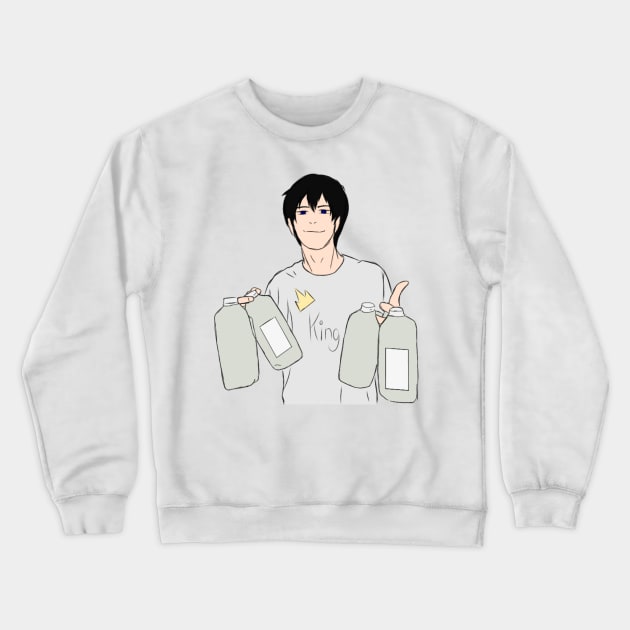 Kageyama Tobio with Milk Crewneck Sweatshirt by Sophprano